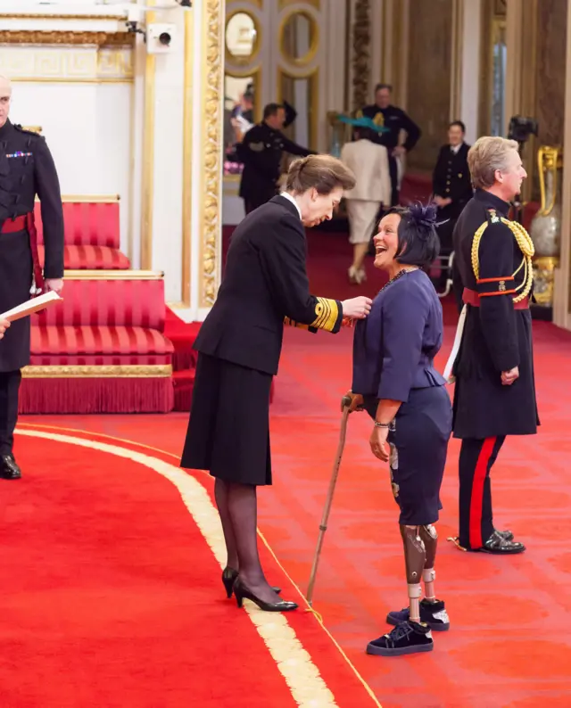 Martine Wiltshere receiving her MBE