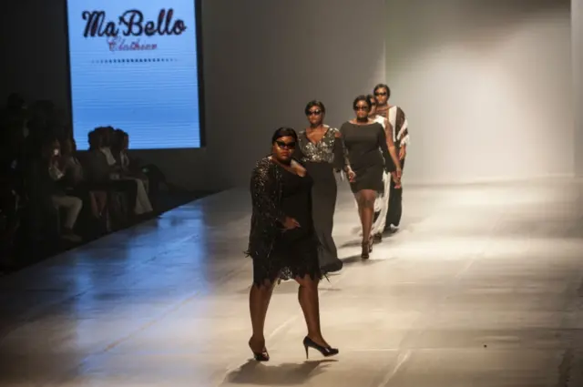 Plus-size models on the catwalk in Lagos