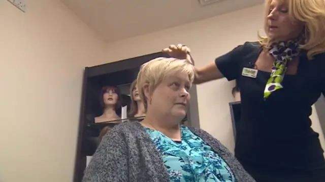 Woman at hair salon