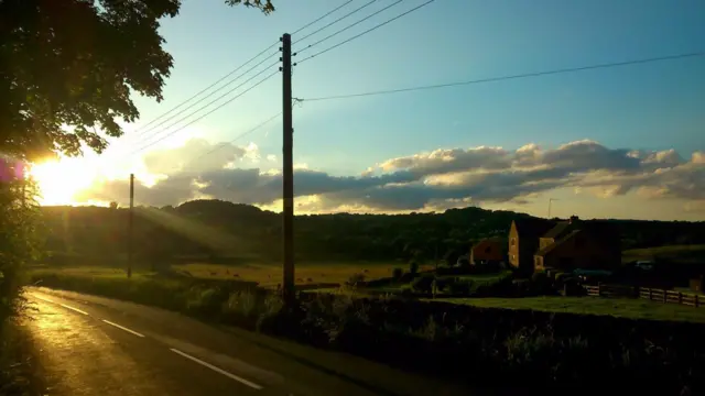 Evening looking across fields near Endon, Staffordshire Moorlands