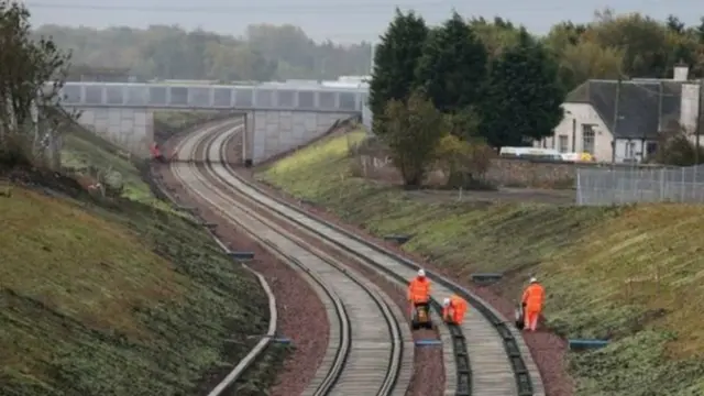 Engineers on a railway line