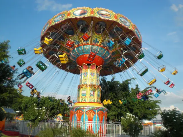 Wicksteed Park's new ride, a wave swing carousel