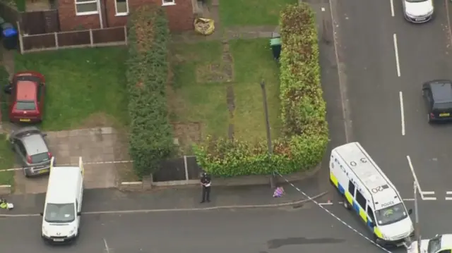 Helicopter view of property in Hamstead, Birmingham