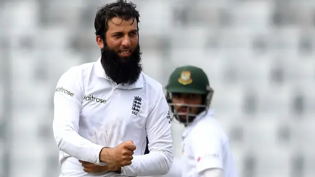 Moeen Ali celebrates