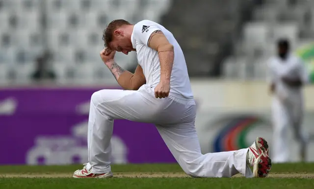 Ben Stokes celebrates a wicket