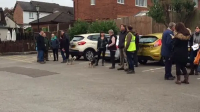 Volunteers gathering in Stone this morning