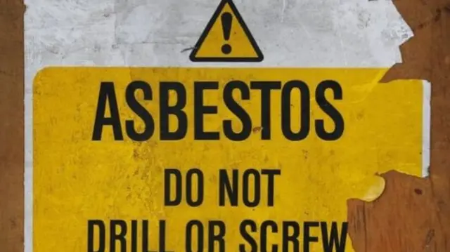 Asbestos warning sign