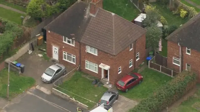 Helicopter view of property in Hamstead, Birmingham