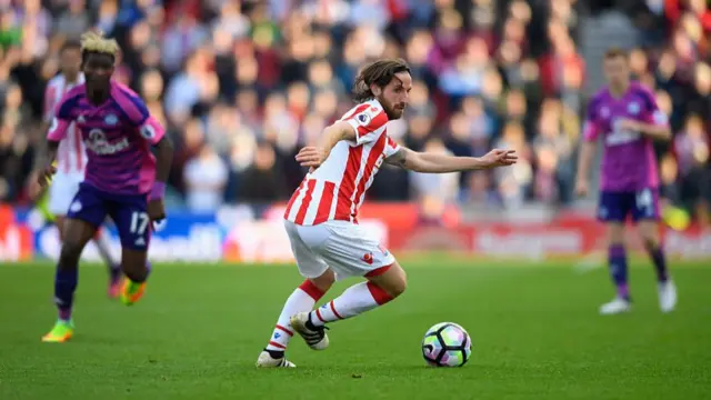 Joe Allen in Stoke City shirt