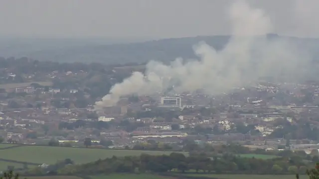 Fire from Haldon Hill