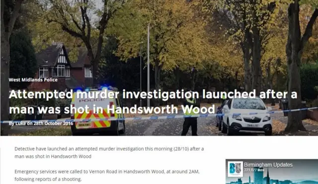 Attempted murder investigation launched after a man was shot in Handsworth Wood