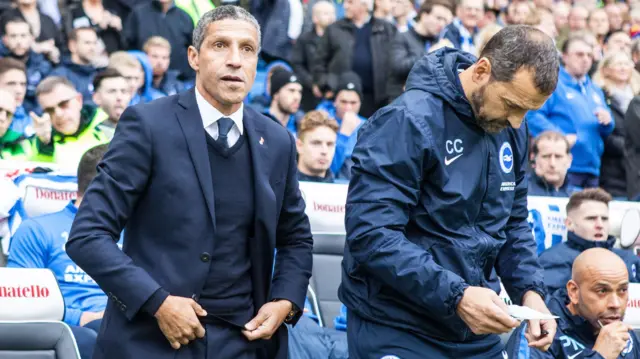 Chris Hughton (left)