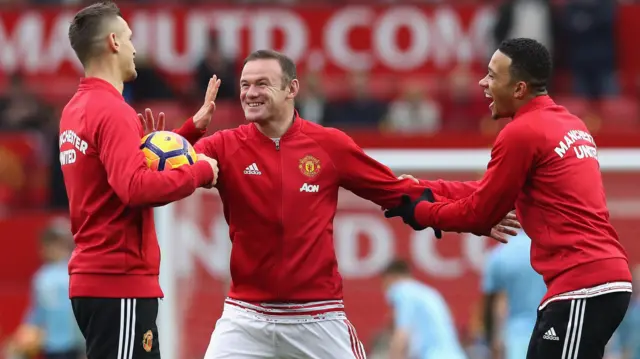 Wayne Rooney, Morgan Schneiderlin and Memphis Depay