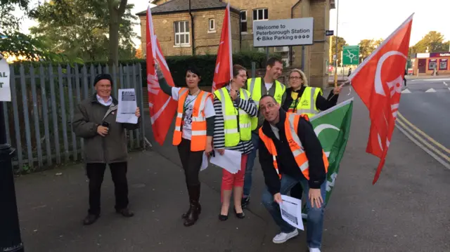 Picket line at Peterborough station