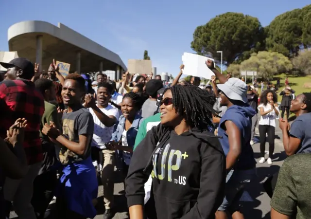 South African students protesting