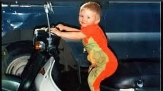 Ben Needham sitting on a motorbike