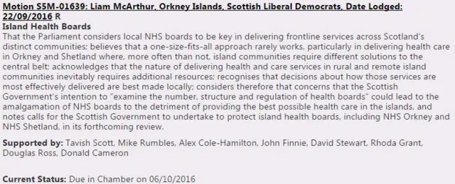 Lib Dem motion