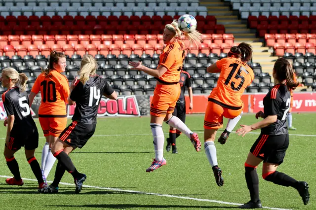 Keeva Keenan heads home City's third against Aberdeen