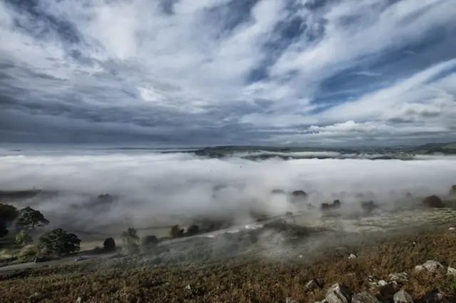 Mist over Curbar Edge