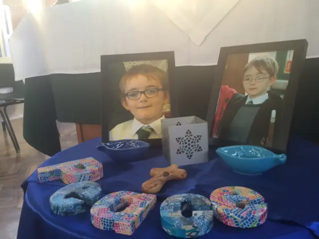 Memorial at school for Rowan Fitzgerald