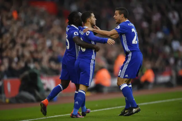 Eden Hazard celebrates