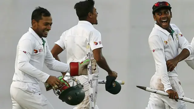 Bangladesh's players celebrate