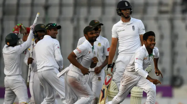 Bangladesh's players celebrate