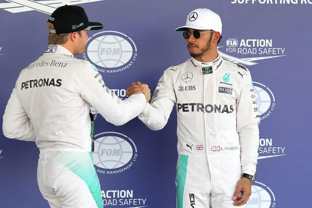 Nico Rosberg and Lewis Hamilton