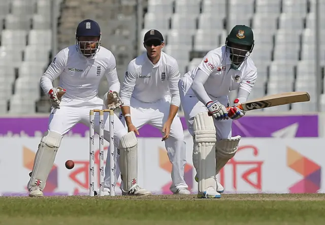 Shakib Al Hasan bats