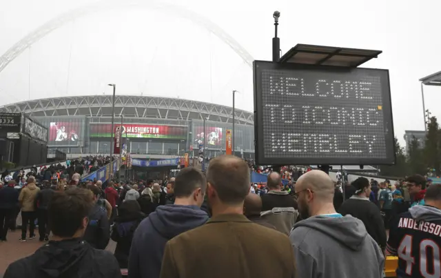 Fans outside the stadium