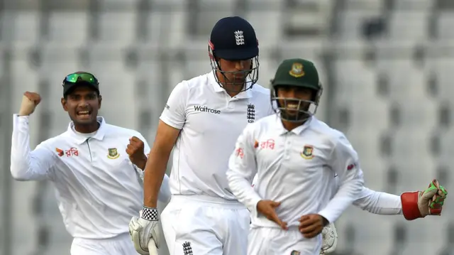 Alastair Cook loses his wicket