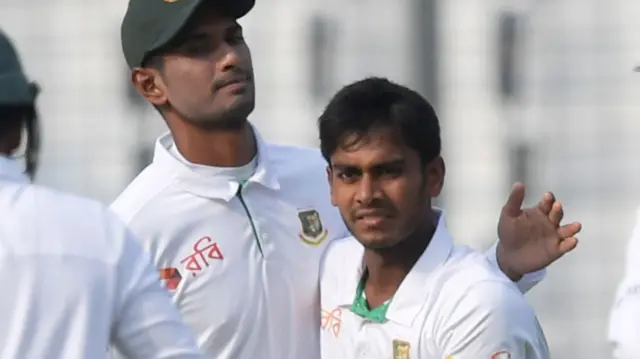 Mehedi Hasan celebrates