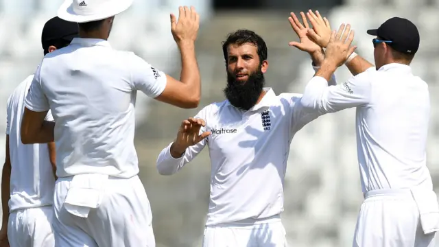 Moeen Ali celebrates