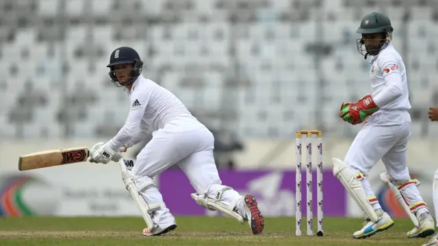 England's Ben Duckett plays a reverse sweep