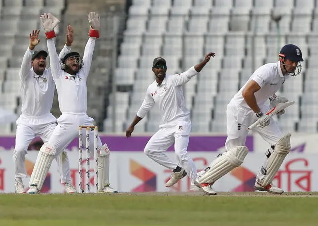 Mushfiqur Rahim appeals for lbw