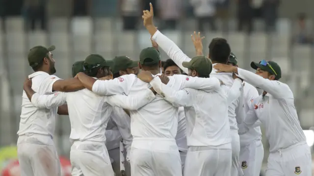 Bangladesh's players celebrate