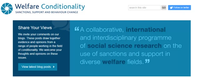 Welfare Conditionality Project website homepage