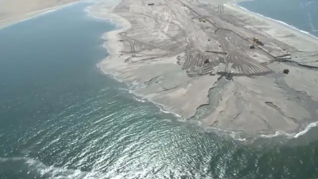 An example of "sandscaping" off the coast of Holland