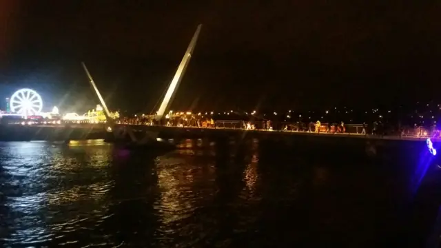 Peace Bridge in Derry on Halloween