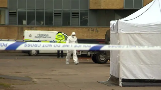 Forensic police at Charter Street in Leicester