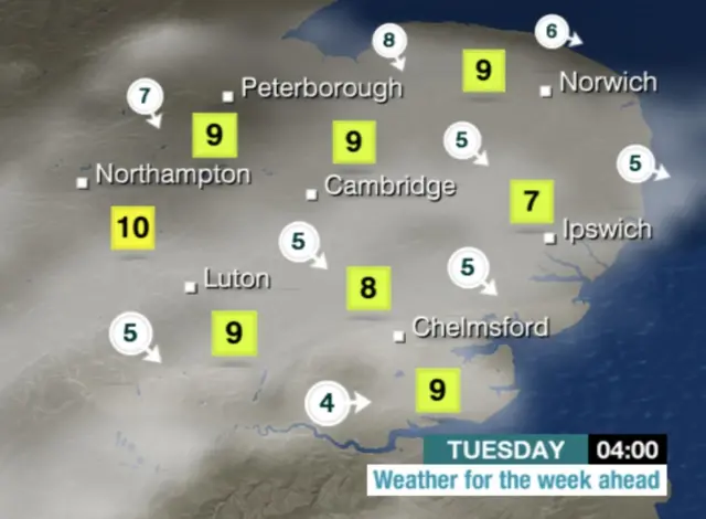 Overnight weather map