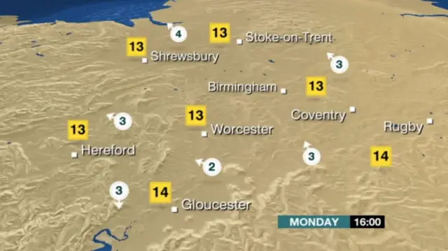 Monday's weather forecast