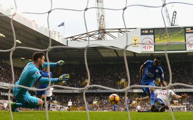 Ahmed Musa scoring past Hugo Lloris