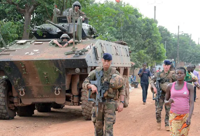 Soldiers of Operation Sangaris in the CAR