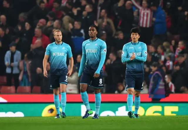 Swansea look dejected