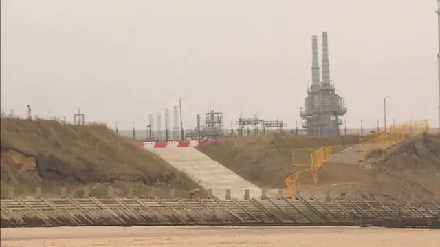 Bacton Gas Terminal viewed from the beach