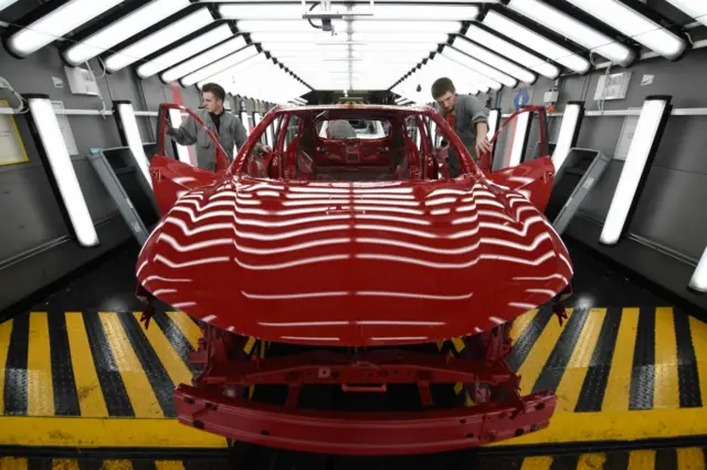 Workers at the Nissan plant in Sunderland