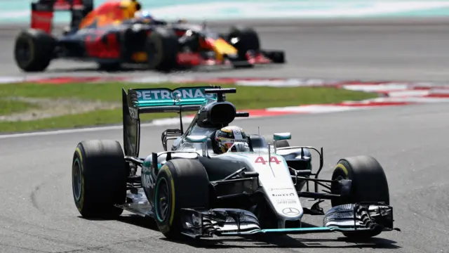 Lewis Hamilton driving for Mercedes AMG Petronas F1 Team