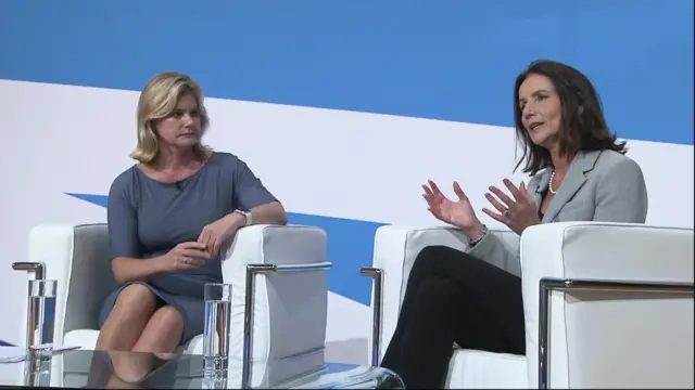 Justine Greening and CBI director general Carolyn Fairbairn