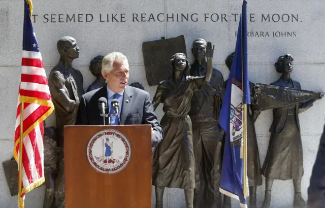 A statue of Barara Johns at the Virginia state capitol in Richmond